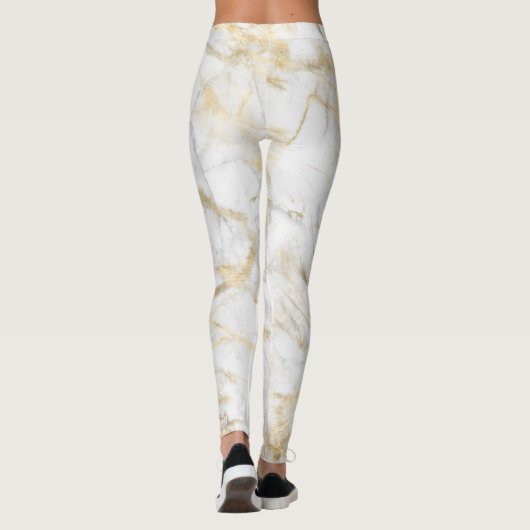Leggings Elégant marbre gris blanc or (Dos)