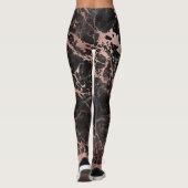 Leggings Elégant marbre noir Rose or (Dos)