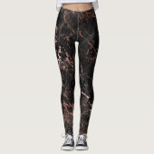 Leggings Elégant marbre noir Rose or (Devant)