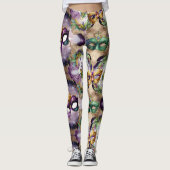 Leggings Elégant Masque Mardi Gras (Devant)