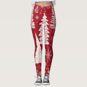 Leggings Élégant minimal sapin de Noël Motif de vacances (Devant)