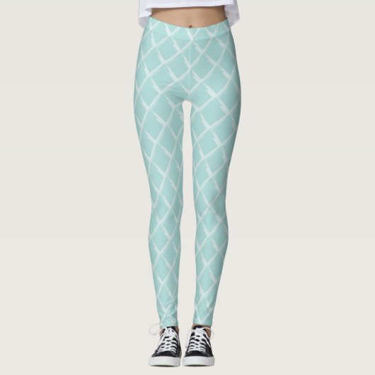 Leggings Élégant Modèle moderne élégant Pastel Vert Blanc (Devant)