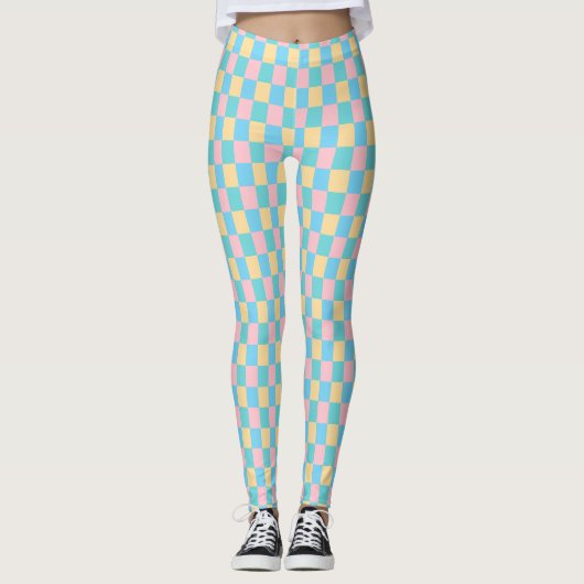 Leggings Élégant Modèle moderne rose jaune bleu vert (Devant)