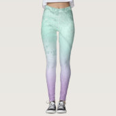 Leggings Elégant moderne ombre violet & menthe parties scin (Devant)