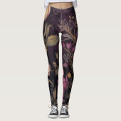 Leggings élégant motif à fleurs foncées (Devant)
