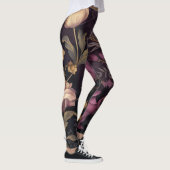 Leggings élégant motif à fleurs foncées (Droite)