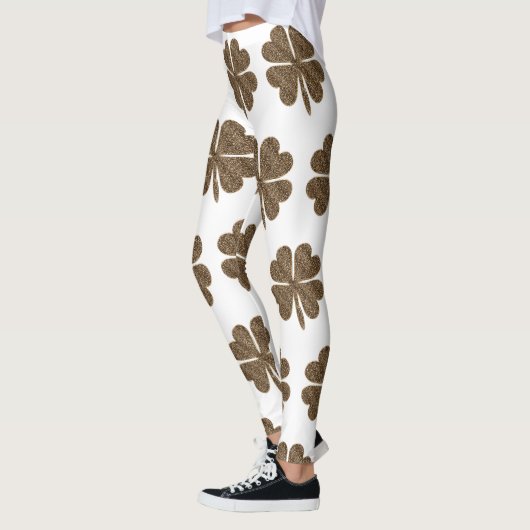 Leggings Élégant Motif à quatre feuilles (Gauche)