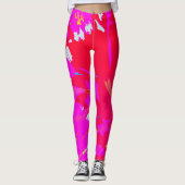 Leggings Élégant Motif Abstrait rose (Devant)