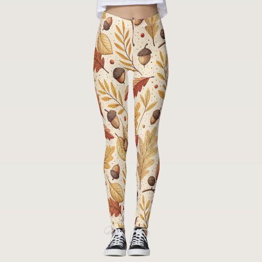 Leggings Élégant Motif Automne (Devant)
