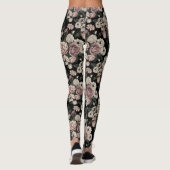 Leggings Elégant Motif Blush Fleurs Rustiques Jardin Floral (Dos)