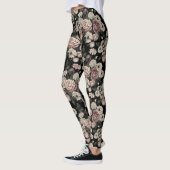 Leggings Elégant Motif Blush Fleurs Rustiques Jardin Floral (Gauche)