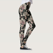 Leggings Elégant Motif Blush Fleurs Rustiques Jardin Floral (Droite)