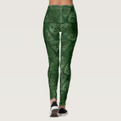 Leggings Élégant Motif celtique irlandais vert et or (Dos)