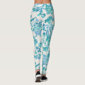 Leggings Élégant motif de Damas bleu (Dos)