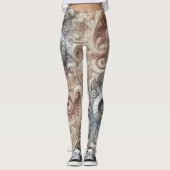 Leggings Élégant Motif de dentelle Pastel Gradient (Devant)