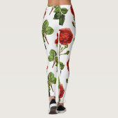 Leggings Élégant Motif de fleurs de roses rouges | (Dos)