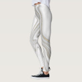 Leggings Élégant motif de parties scintillant en marbre d'o (Gauche)