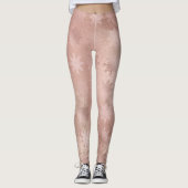 Leggings Élégant motif en marbre doré rose en cuivre (Devant)