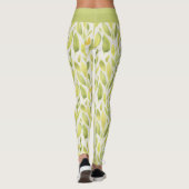 Leggings Élégant Motif Feuille vert clair (Dos)