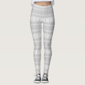 Leggings Élégant Motif Mandala argent (Devant)