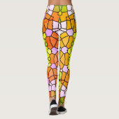 Leggings Élégant motif multi et bleu brillant (Dos)
