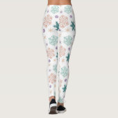 Leggings Élégant Motif Pastel Snowflake (Dos)