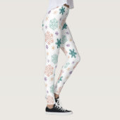 Leggings Élégant Motif Pastel Snowflake (Droite)