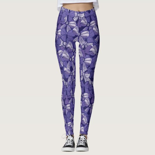 Leggings Élégant Motif pourpre (Devant)