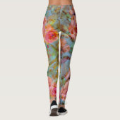Leggings Élégant Motif rose floral (Dos)