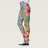Leggings Élégant Motif rose floral (Gauche)