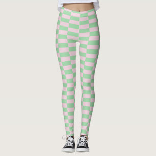 Leggings Élégant Motif rose vert