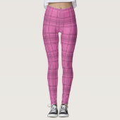 Leggings Élégant Motif Tartan rose (Devant)