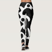 Leggings Élégant noir et blanc Boho Formes Fitness (Dos)