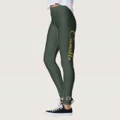 Leggings élégant or et vert forêt (Gauche)