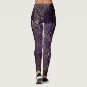 Leggings Élégant or et violet Motif de mandala Floral (Dos)