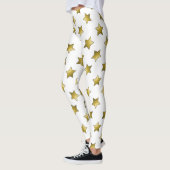 Leggings Élégant or étoiles motif blanc (Gauche)