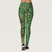 Leggings Élégant or vert Mandala Floral (Dos)