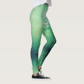 Leggings Elégant Ornate Zen Mandala Rosette Tons verts (Droite)
