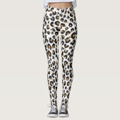 Leggings Élégant Parties scintillant d'or Motif Leopard (Devant)