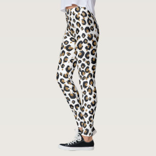 Leggings Élégant Parties scintillant d'or Motif Leopard