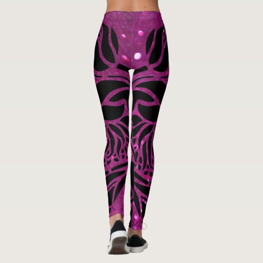 Leggings Élégant Parties scintillant violet noir Poster de (Dos)