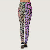 Leggings Elegant Pink Blue Gold Glitter Black Leopard (Dos)