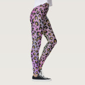 Leggings Elegant Pink Blue Gold Glitter Black Leopard (Droite)