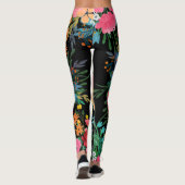 Leggings Elegant Pink watercolor Floral Bouquet Design (Dos)