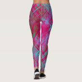 Leggings Élégant Plaid Check rose violet Aqua (Dos)