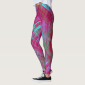 Leggings Élégant Plaid Check rose violet Aqua (Gauche)