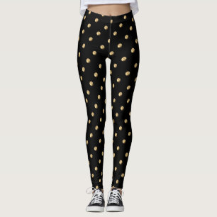 Leggings Élégant Pois de Black and Gold Look