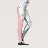 Leggings Élégant pois géométriques rose pastel (Droite)