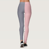 Leggings Élégant pois géométriques rose pastel (Dos)