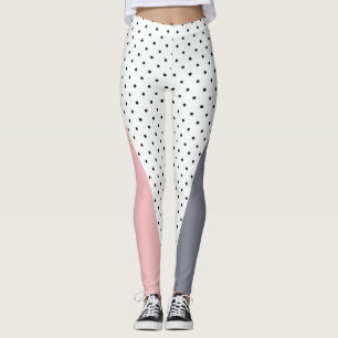 Leggings Élégant pois géométriques rose pastel